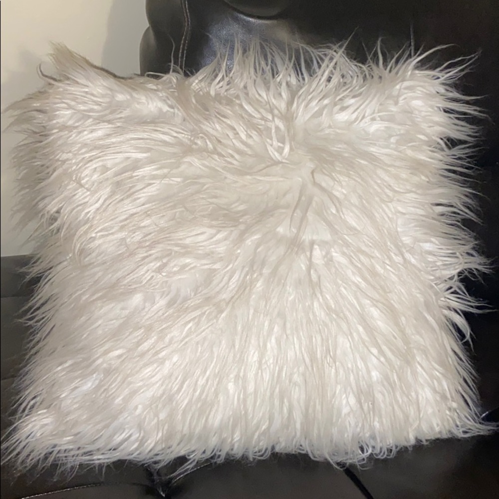 Fur accent pillow